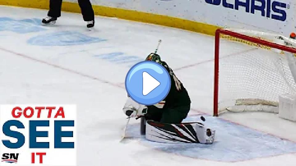 Play video: GOTTA SEE IT: Devan Dubnyk Saved By Strap Of His Goalie Pad Video thumb: GOTTA SEE IT: Devan Dubnyk Saved By Strap Of His Goalie Pad