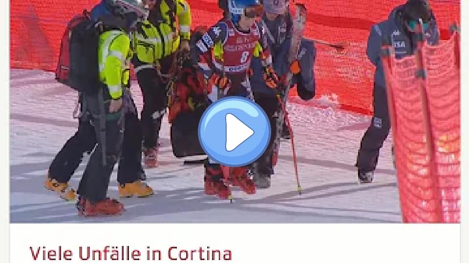 Video thumb: Ski Alpine Crashes at Women's Downhill in Cortina d'Ampezzo 2024