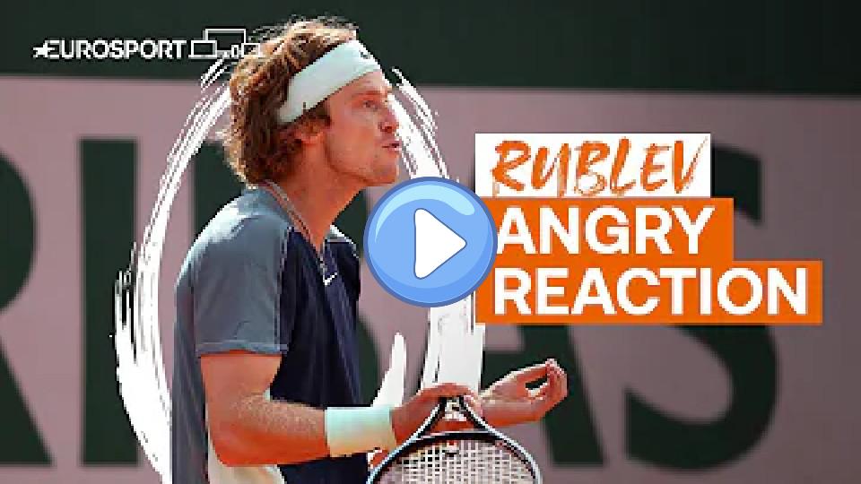 Video thumb: Angry Andrey Rublev lashes out after losing the first set | Eurosport Tennis