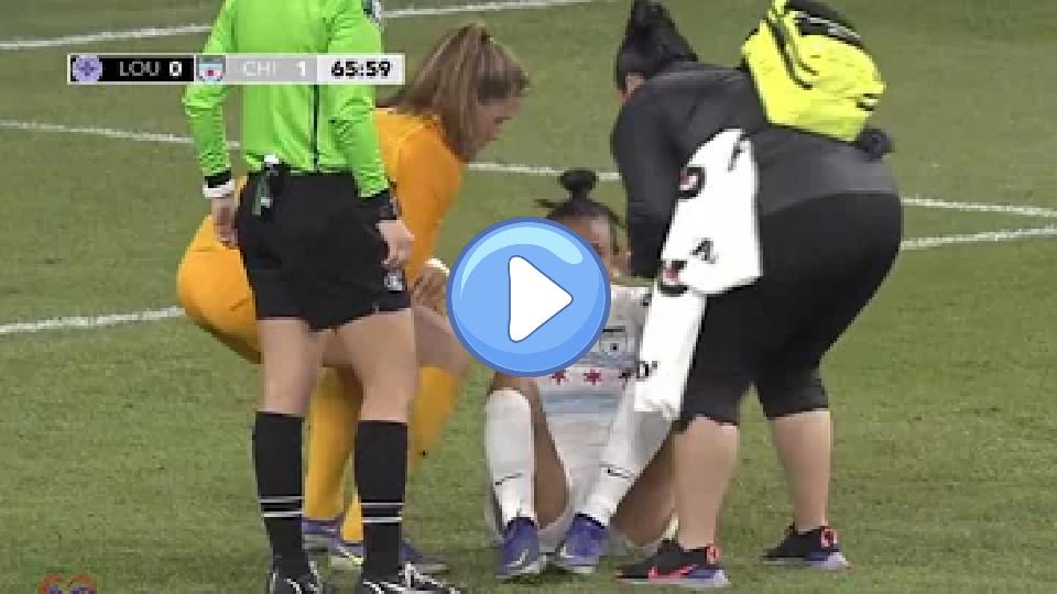 Video thumb: Mallory Pugh takes a hard hit to the face!