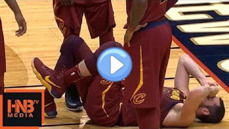 Video thumb: Kevin Love Left Knee Injury / Cavaliers vs. Pelicans / 2017 NBA Season