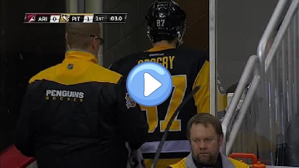 Video thumb: Crosby injured after his face collided with Hanzal’s stick