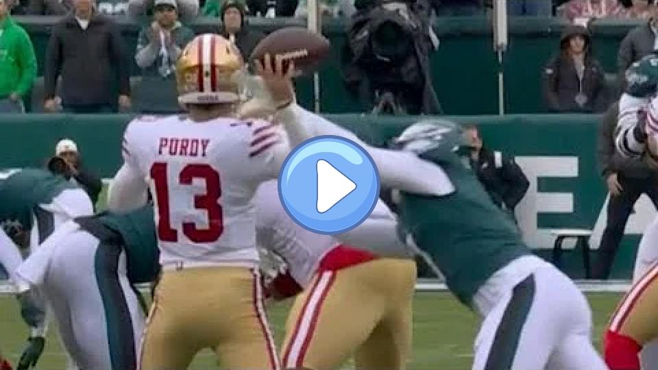 Video thumb: Brock Purdy Elbow Injury vs. Eagles | 49ers vs. Eagles Highlights