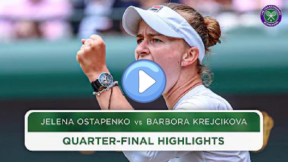 Video thumb: Grand Slam Champions Face Off | Jelena Ostapenko vs. Barbora Krejcikova | Highlights | Wimbledon 2024