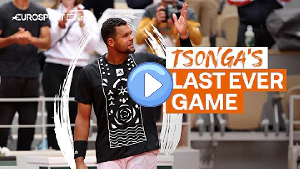 Video thumb: Emotional Jo-Wilfried Tsonga in tears after his last tennis match | Eurosport Tennis