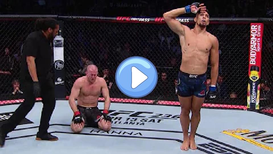 Video thumb: Johnny Walker lands flying knee KO and attempts the worm in the Octagon to celebrate.