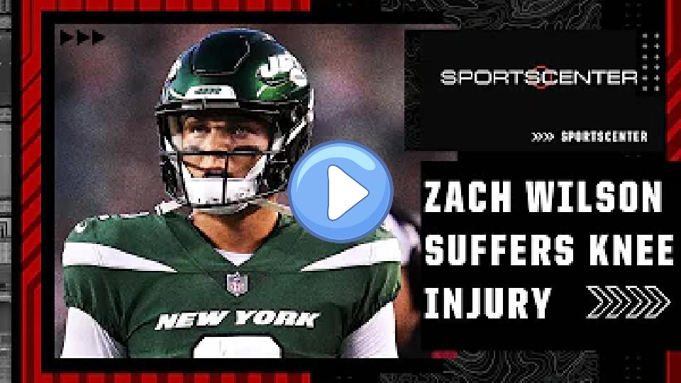 Video thumb: Zach Wilson leaves Jets' preseason opener with a knee injury | SportsCenter