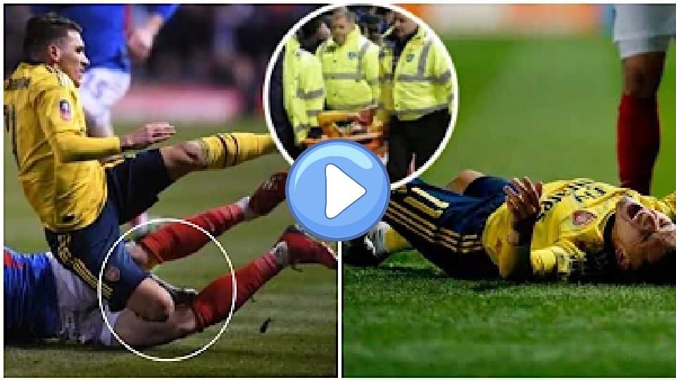 Video thumb: 😱 OMG! Lucas Torreira's ankle injury against Portsmouth | FA Cup | (Video & Pictures)