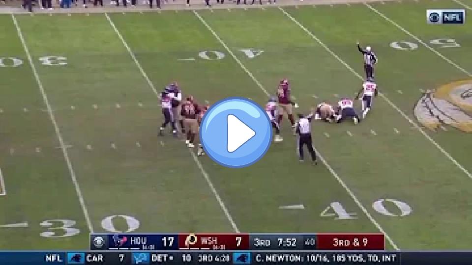 Video thumb: Redskins QB Alex Smith's leg injury vs. Houston Texans (Nov. 18, 2018)