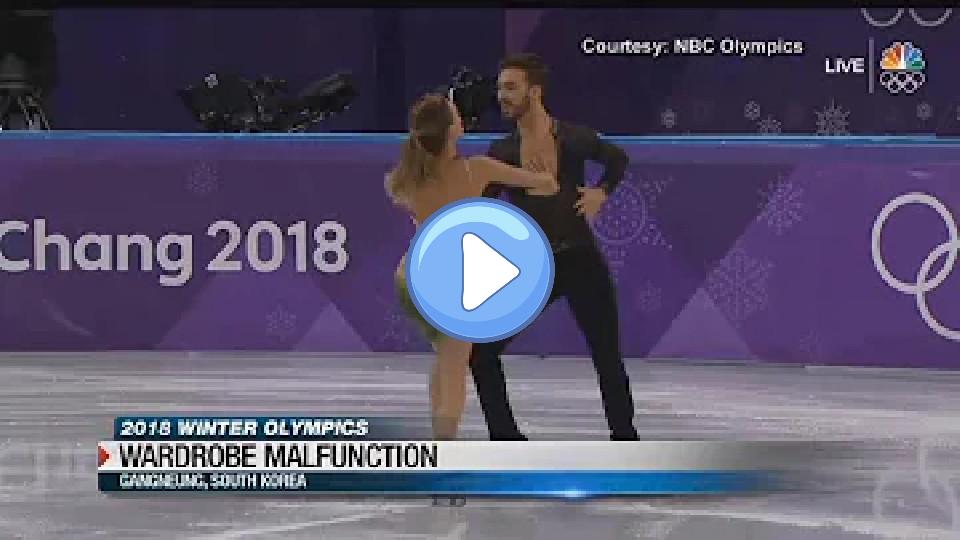 Video thumb: Ice dancer experiences wardrobe malfunction