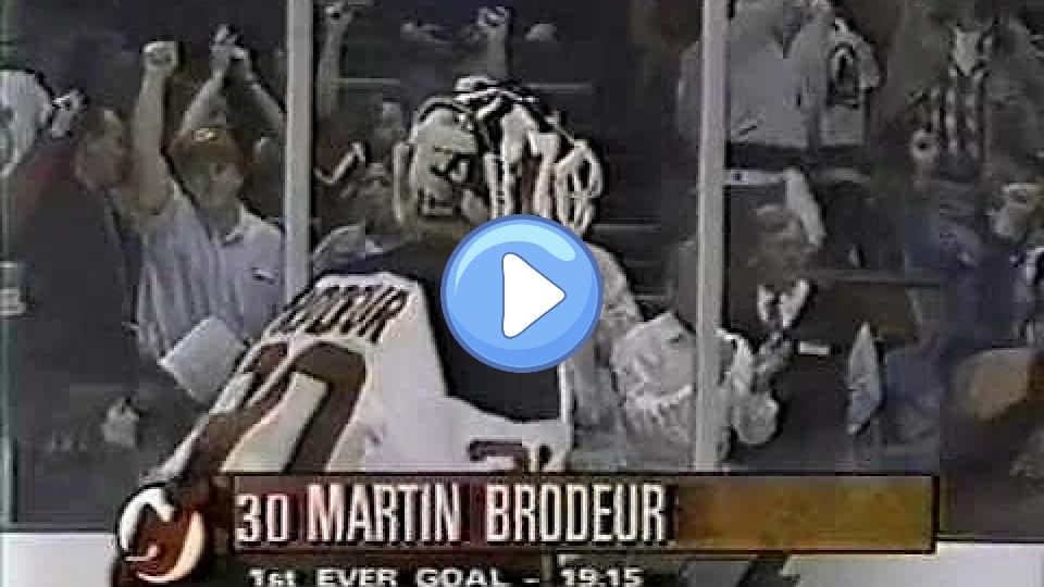 Video thumb: New Jersey Devils goalie Martin Brodeur scores his first NHL goal.