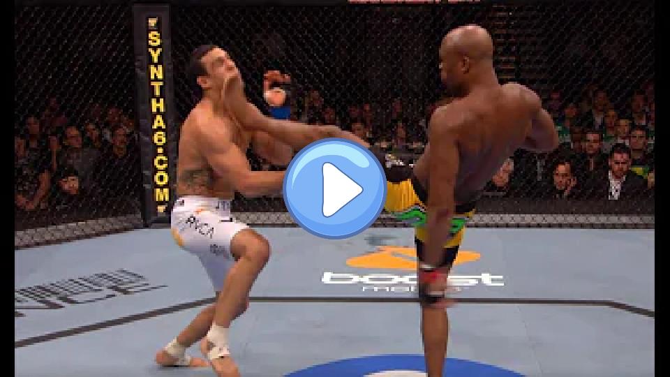 Play video: 1. Anderson Silva vs. Vitor Belfort (UFC 126)
2. Anderson Silva vs. Forrest Griffin (UFC 101)
3. Anderson Silva vs. Rich Franklin (UFC 64)
4. Anderson Silva vs. Chael Sonnen II (UFC 148)
5. Anderson Silva vs. James Irvin (UFC Fight Night 14) Video thumb: 1. Anderson Silva vs. Vitor Belfort (UFC 126)
2. Anderson Silva vs. Forrest Griffin (UFC 101)
3. Anderson Silva vs. Rich Franklin (UFC 64)
4. Anderson Silva vs. Chael Sonnen II (UFC 148)
5. Anderson Silva vs. James Irvin (UFC Fight Night 14)