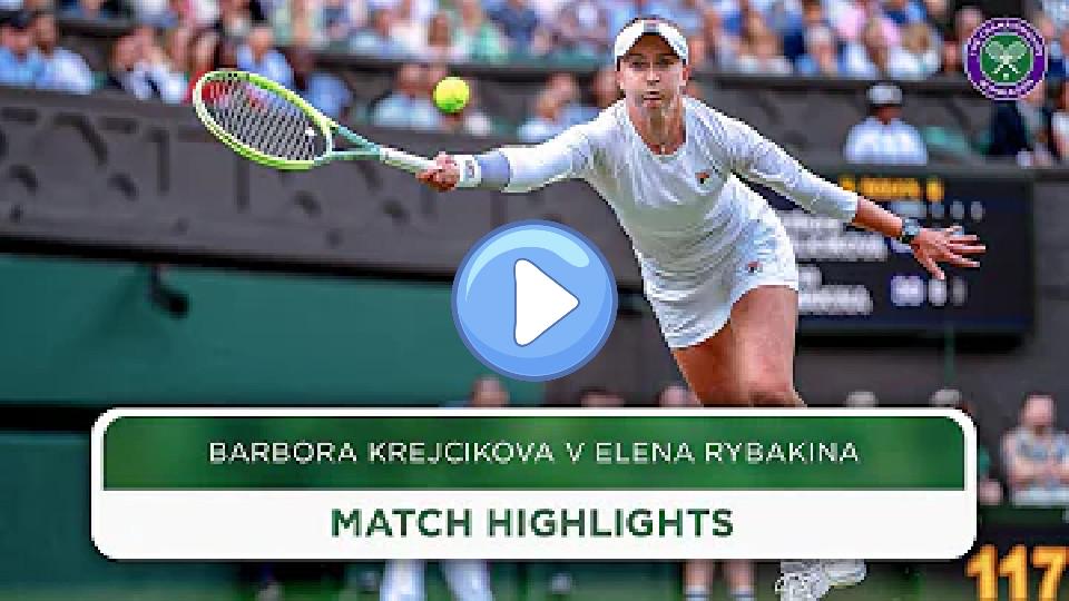 Play video: Krejcikova Battles Through | Barbora Krejcikova vs. Elena Rybakina | Highlights | Wimbledon 2024 Video thumb: Krejcikova Battles Through | Barbora Krejcikova vs. Elena Rybakina | Highlights | Wimbledon 2024