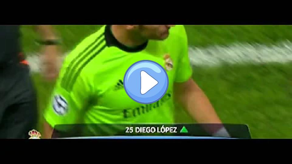 Video thumb: Iker Casillas, injured, had to be replaced by Diego Lopez at the 11th minute.