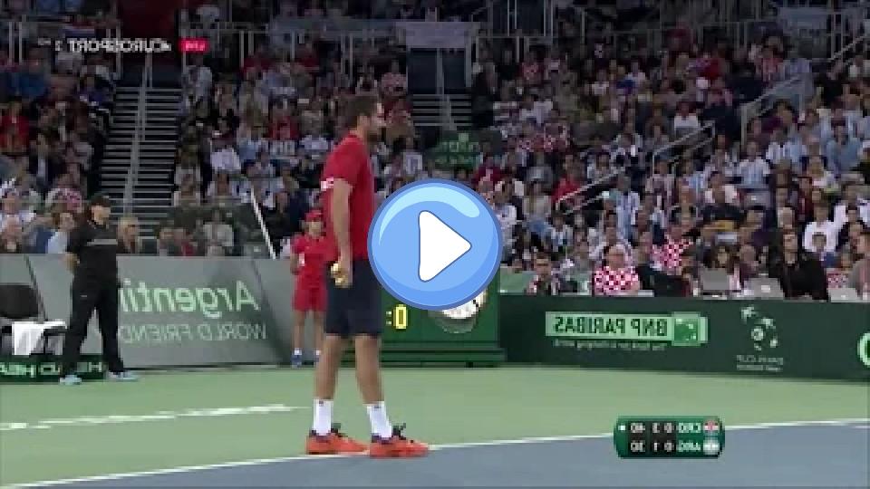 Video thumb: Del Potro helps girl hit by Cilic