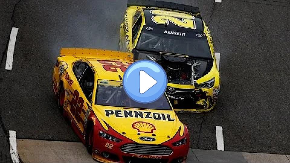 Video thumb: Kenseth wrecks Logano.