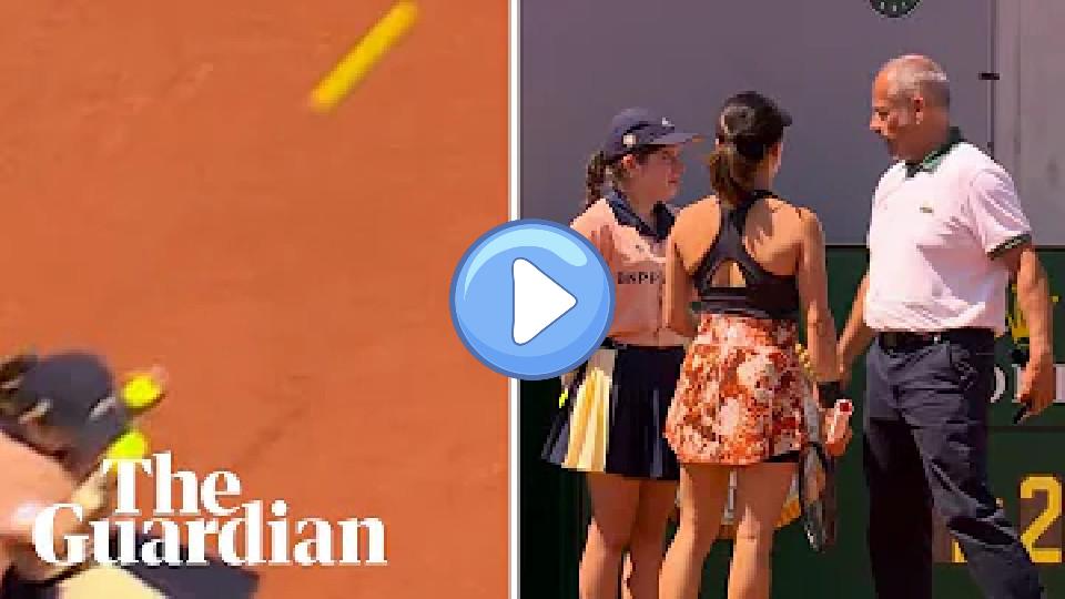 Video thumb: French Open: Doubles pair disqualified after stray shot leaves ball girl in tears