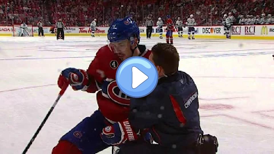 Play video: Gotta See It: Emelin injured after a collision with Stamkos Video thumb: Gotta See It: Emelin injured after a collision with Stamkos