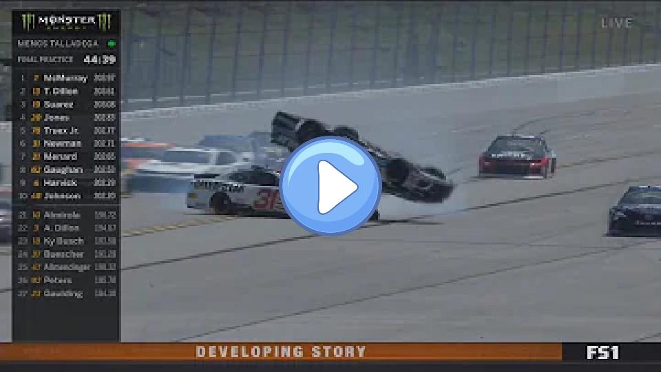 Video thumb: Monster Energy NASCAR Cup Series 2018: FP2 at Talladega Superspeedway - Jamie McMurray's Big Crash and Flip