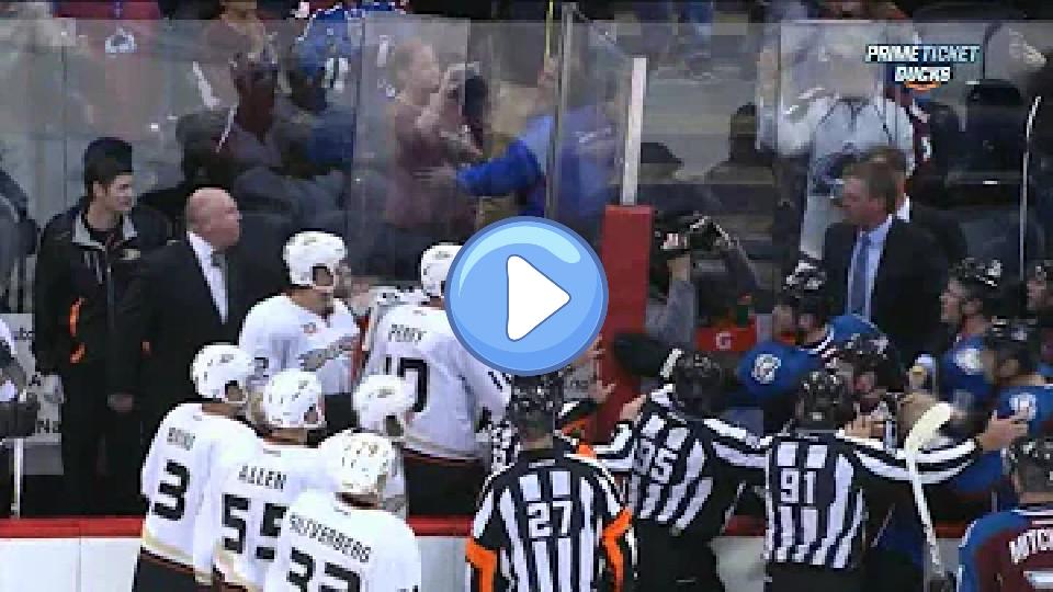 Video thumb: On October 2, 2013, during an NHL game between the Anaheim Ducks and Colorado Avalanche, there was a notable incident involving Patrick Roy and Bruce Boudreau. As the game concluded, tensions rose between the two head coaches. The altercation was sparked by a heated exchange, leading to Roy, the Avalanche coach, having a confrontation near the bench area. The situation highlighted the intensity of the rivalry and the passion both coaches had for their teams.