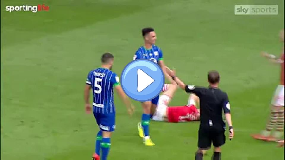 Video thumb: Horrific tackle from Antonee Robinson, but he doesn't receive a red card.