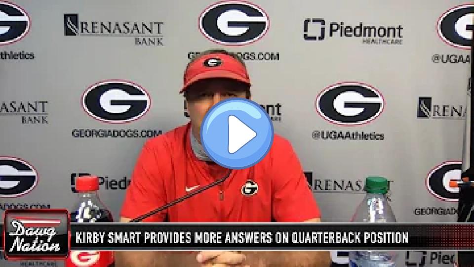 Video thumb: Kirby Smart provides the latest on the QB battle and JT Daniels' injury.
