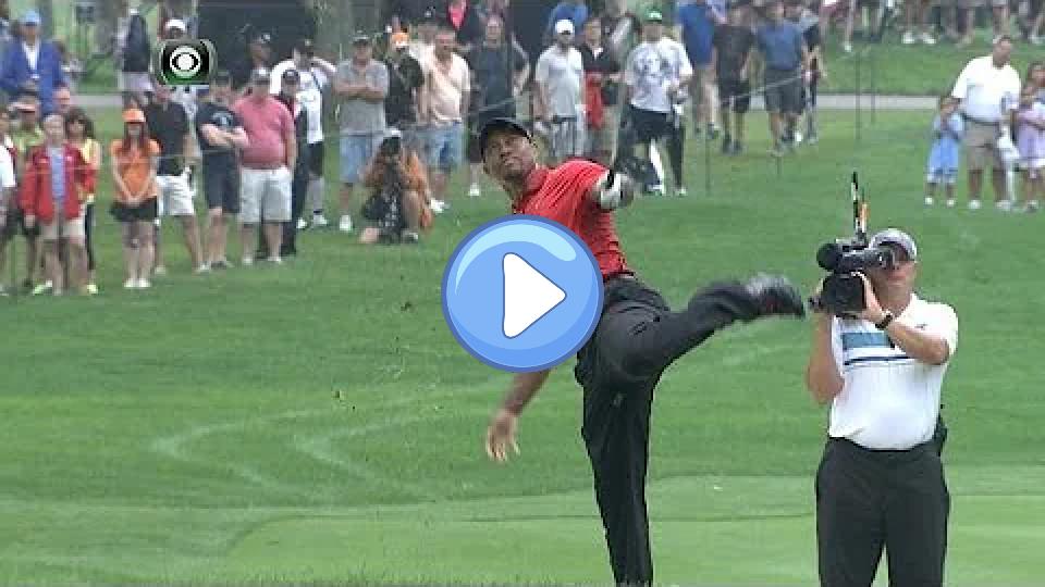 Video thumb: Tiger Woods injures his back on the 2nd hole at Bridgestone.