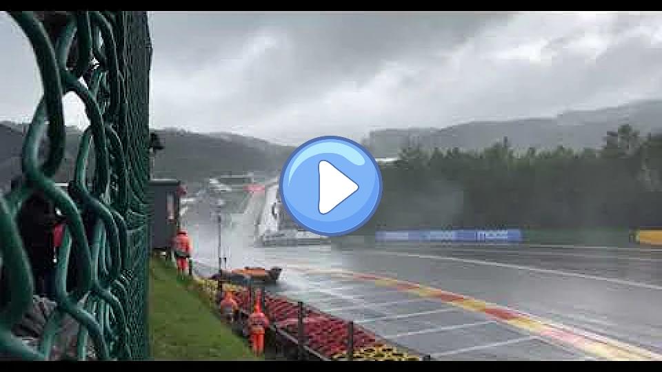 Play video: Lando Norris crashed at the 2021 Belgian Grand Prix in Spa-Francorchamps. Video thumb: Lando Norris crashed at the 2021 Belgian Grand Prix in Spa-Francorchamps.