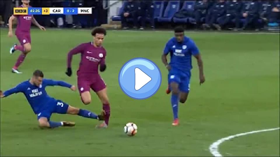 Video thumb: Horrible tackle on Leroy Sane - Cardiff City vs Manchester City 0-2 - FA Cup.