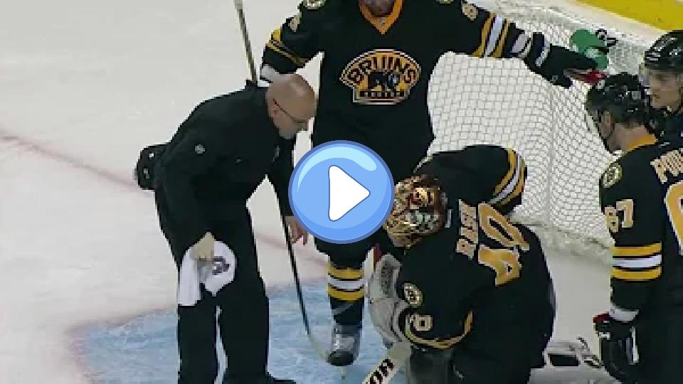 Video thumb: Tuukka Rask injured on March 3, 2012.