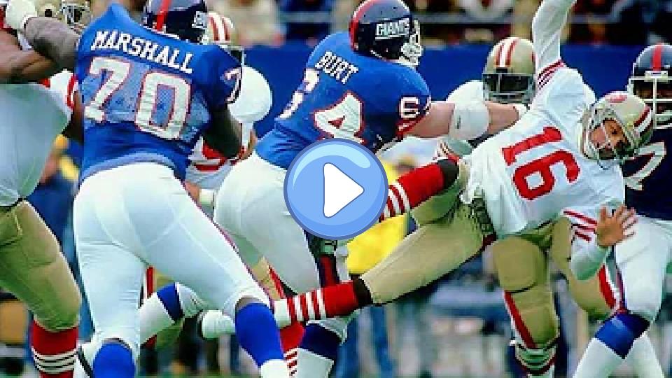 Video thumb: Jim Burt Knocks Out Joe Montana in Divisional Playoffs (1986)