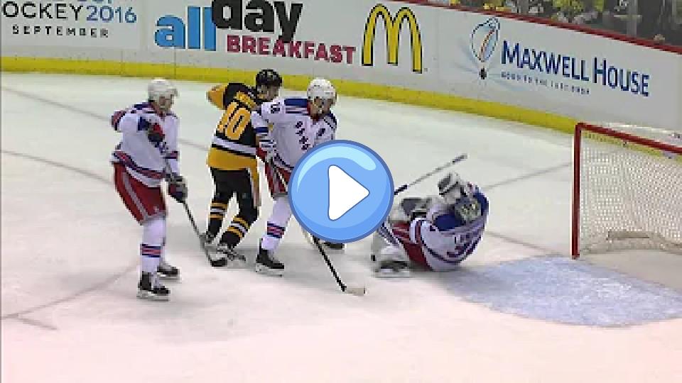 Video thumb: Gotta See It: Lundqvist takes a high stick to the eye, then allows a goal