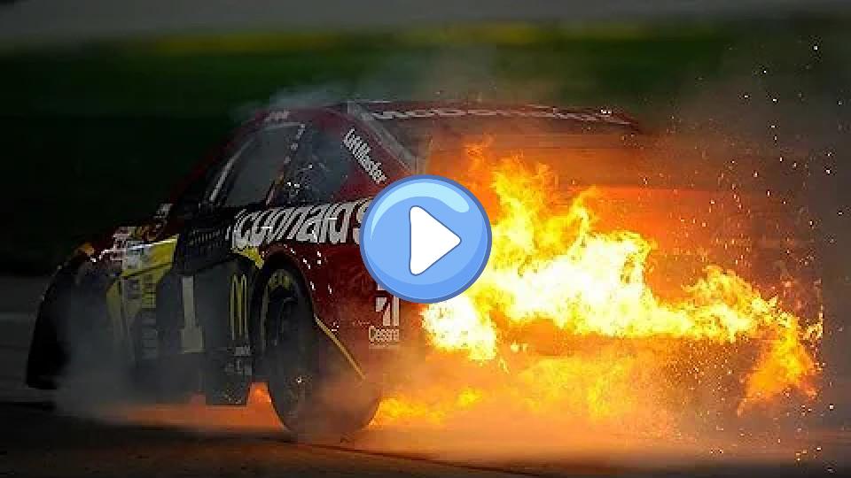 Video thumb: McMurray erupts in flames after tire issue.