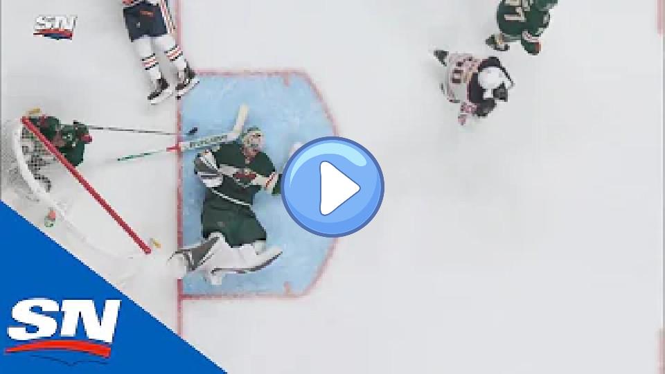 Video thumb: Devan Dubnyk Clearly in Pain as Head Hits Ice After Collision