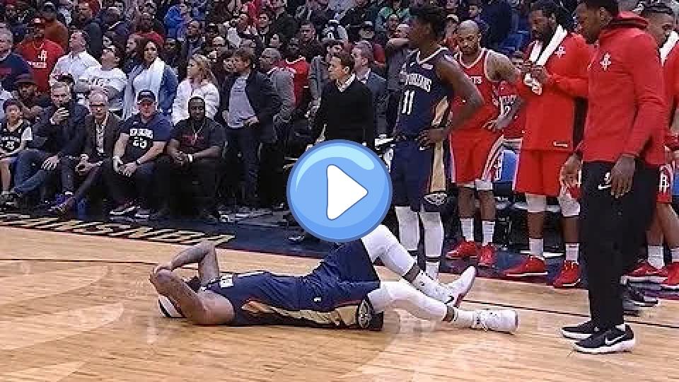 Video thumb: DeMarcus Cousins' leg injury - torn Achilles vs. Houston (01.26.2018)