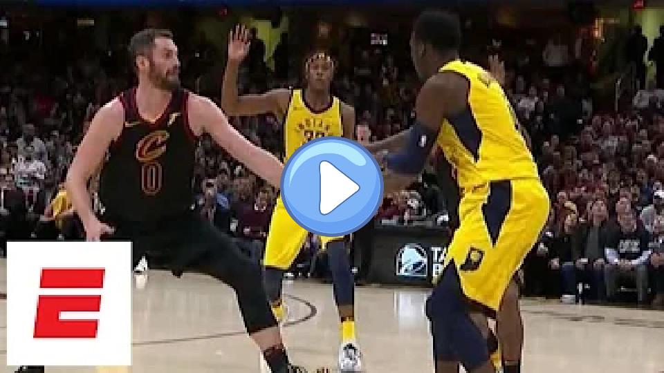 Video thumb: Kevin Love heads to the bench with a fourth-quarter thumb injury | ESPN