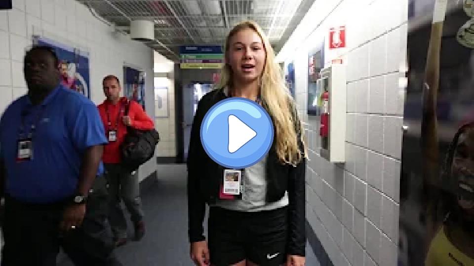 Play video: Amanda Anisimova Winner's Walk Video thumb: Amanda Anisimova Winner's Walk