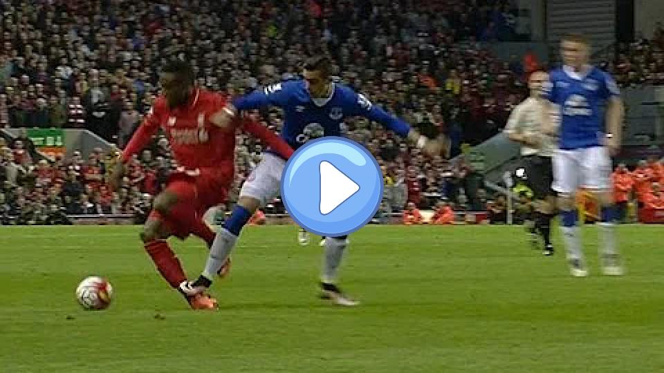 Video thumb: Ramiro Funes Mori's slow-motion tackle on Divock Origi during the Everton vs. Liverpool match - A brutal ankle challenge