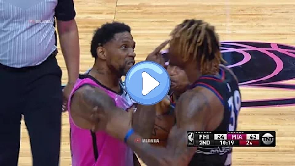 Video thumb: Udonis Haslem was ejected for attempting to fight Dwight Howard during the 76ers vs. Heat game. 💀