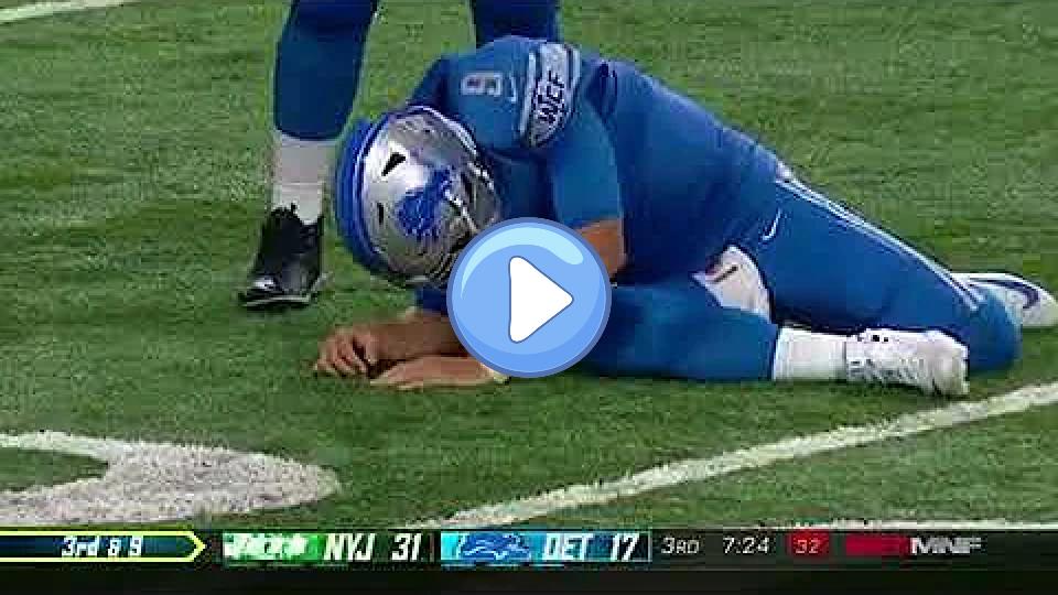 Video thumb: Matthew Stafford Injury vs. Jets | Week 1, 2018