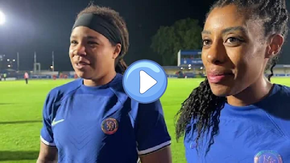 Video thumb: Chelsea FC Women's Mia Fishel and Ashley Lawrence post-match vs. Roma - Sept 3, 2023 - p1