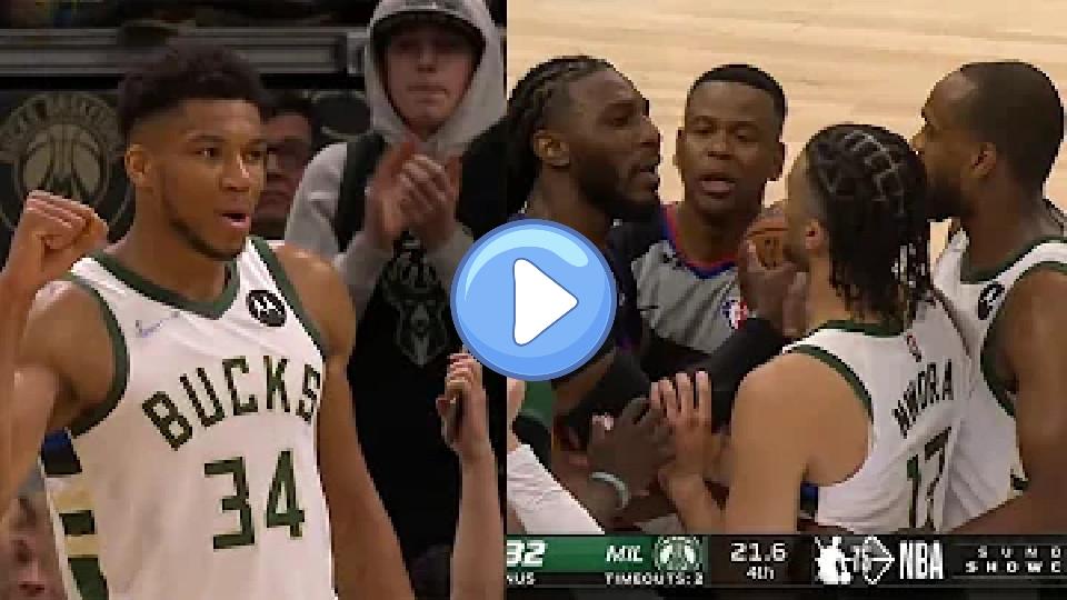 Video thumb: Khris Middleton Shocks Giannis & Entire Bucks With 44, Then Fights Jae Crowder!