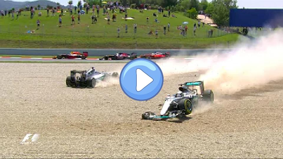 Video thumb: Rosberg and Hamilton Collide | Spanish Grand Prix 2016