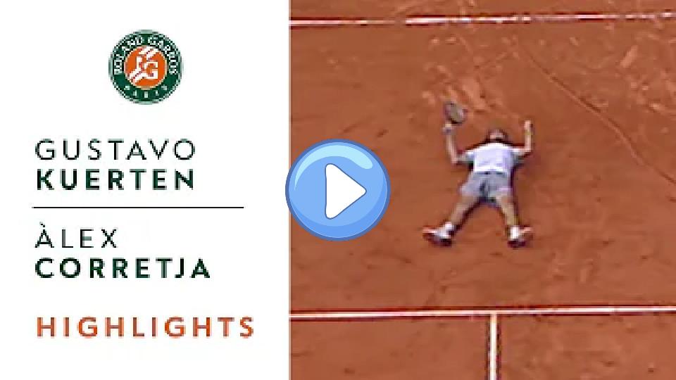 Play video: Gustavo Kuerten vs. Àlex Corretja Highlights - Men's Final | Roland Garros 2001 Video thumb: Gustavo Kuerten vs. Àlex Corretja Highlights - Men's Final | Roland Garros 2001