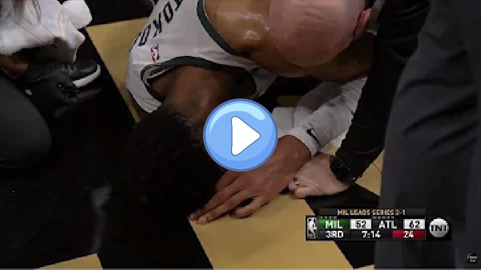 Video thumb: Giannis Antetokounmpo is in serious pain after a scary knee injury 🙏 Bucks vs. Hawks Game 4