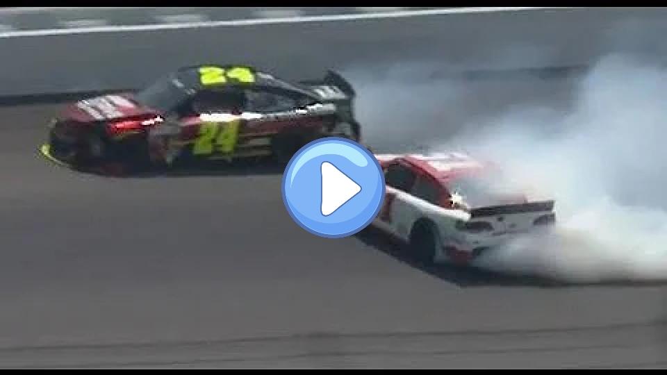 Video thumb: NASCAR: Jeff Gordon and Bobby Labonte Crash at Michigan 2013