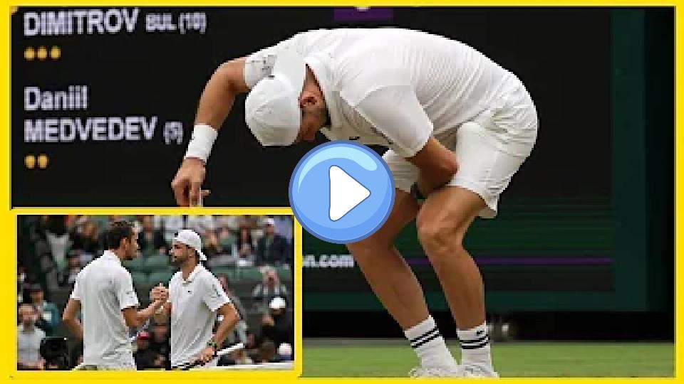 Video thumb: Dimitrov's injury sends Medvedev through to Wimbledon quarter-finals