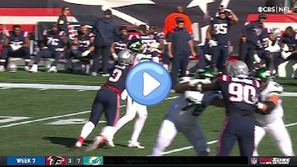 Video thumb: Zach Wilson injured after a big hit from Matthew Judon