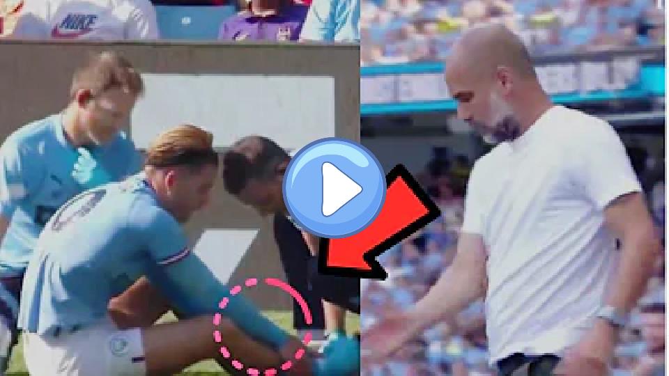 Play video: Pep Guardiola's reaction to Jack Grealish's injury in the Manchester City vs. Bournemouth match in 2022 was one of concern, as he emphasized the importance of player fitness and the impact of injuries on the team's performance. Video thumb: Pep Guardiola's reaction to Jack Grealish's injury in the Manchester City vs. Bournemouth match in 2022 was one of concern, as he emphasized the importance of player fitness and the impact of injuries on the team's performance.