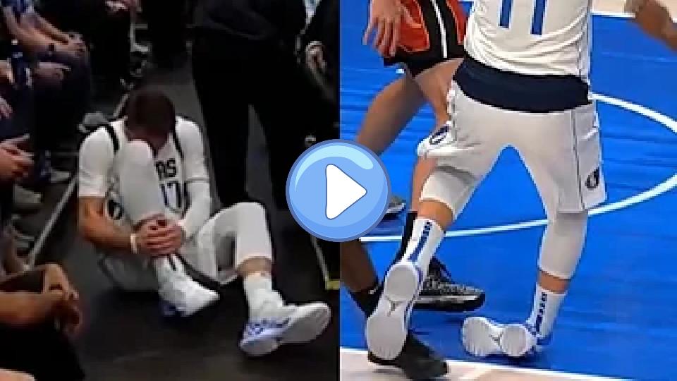 Video thumb: Luka Doncic Right Ankle Injury | Mavericks vs. Heat